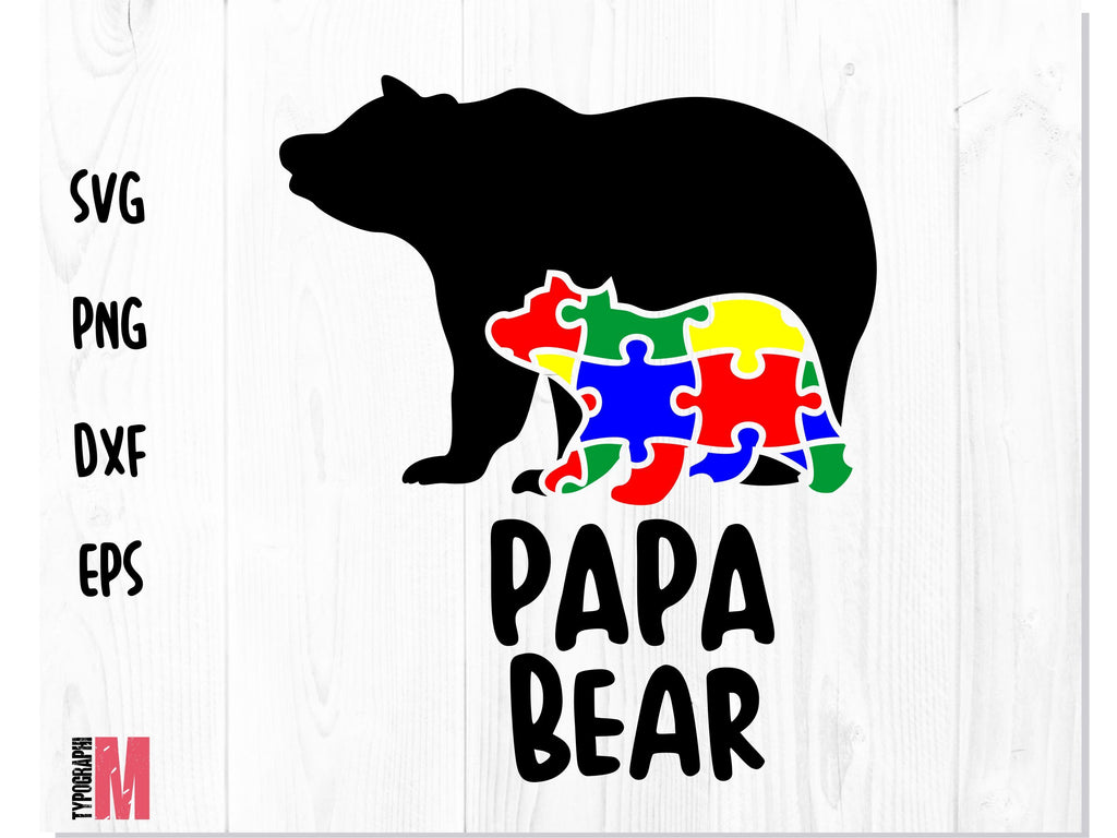 Autism Papa Bear | Autism SVG - So Fontsy