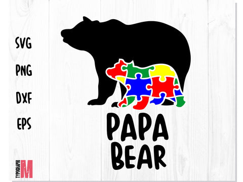 Autism Papa Bear | Autism SVG SVG CreativeStudioTM 