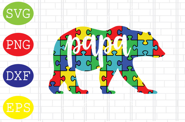 Autism Papa Bear Svg, Autism Puzzle Svg, Autism Love Svg, Png, Eps, Dxf Files SVG DigitalSvgFiles 