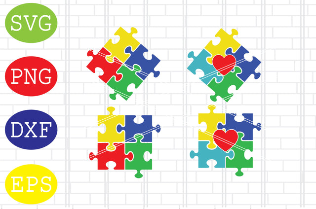 Autism Puzzle Heart (1) Svg, Proud Autism Svg, Autism Love Svg, Png, Eps, Dxf Files SVG DigitalSvgFiles 