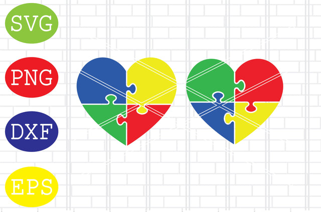 Autism Puzzle Heart (2) Svg, Proud Autism Svg, Autism Love Svg, Png, Eps, Dxf Files SVG DigitalSvgFiles 