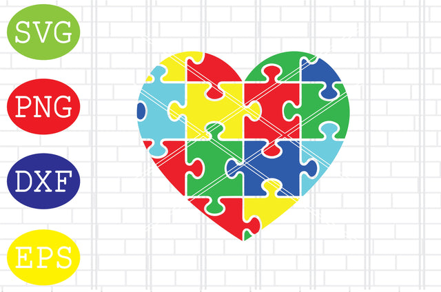 Autism Puzzle Heart Svg, Proud Autism Svg, Autism Love Svg, Png, Eps, Dxf Files SVG DigitalSvgFiles 