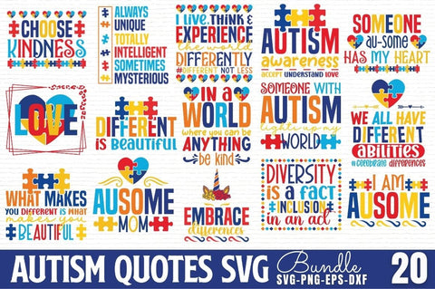Autism Quotes Svg Bundle SVG DESIGNISTIC 