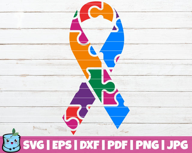 Autism Ribbon SVG MintyMarshmallows 