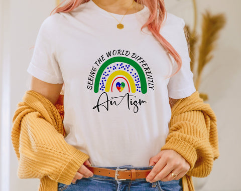 Autism Seeing The World Differently SVG, Autism Mom SVG, Autism Dad SVG, Autism Rainbow SVG, Autism Quotes SVG For Cricut, Silhouette SVG HappyDesignStudio 