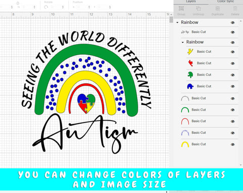 Autism Seeing The World Differently SVG, Autism Mom SVG, Autism Dad SVG, Autism Rainbow SVG, Autism Quotes SVG For Cricut, Silhouette SVG HappyDesignStudio 