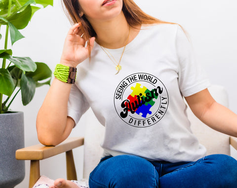 Autism Seeing The World Differently SVG, Autism Mom SVG, Autism Dad SVG, Autism Rainbow SVG, Autism Quotes SVG For Cricut, Silhouette SVG HappyDesignStudio 