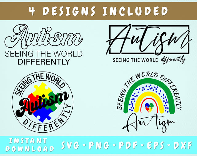 Autism Seeing The World Differently SVG, Autism Mom SVG, Autism Dad SVG, Autism Rainbow SVG, Autism Quotes SVG For Cricut, Silhouette SVG HappyDesignStudio 