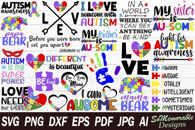 Autism SVG Bundle SVG SoMemorableDesigns 