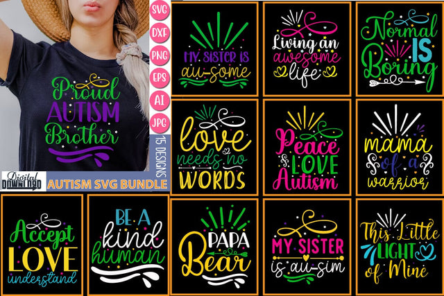 Autism Svg Bundle,SVGs,Quotes and Sayings,Food & Drink,On Sale, Print & Cut SVG Newmockups 