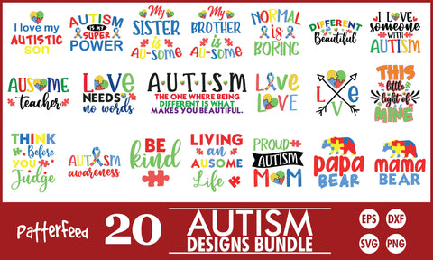 Autism SVG Designs Bundle SVG PatternFeed8 