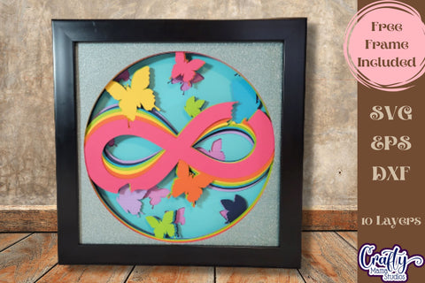 Autism Svg Shadow Box, 3D Layered Neurodiversity Symbol Svg SVG Crafty Mama Studios 