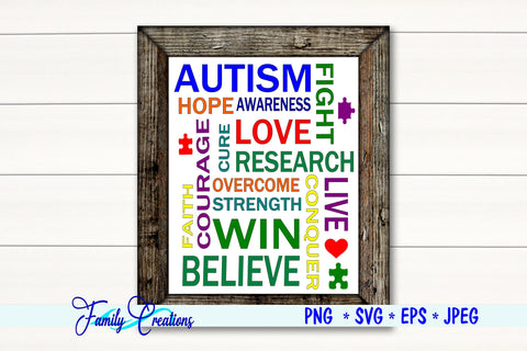 Autism Words SVG Family Creations 