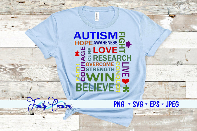 Autism Words SVG Family Creations 