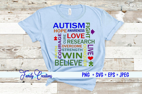 Autism Words SVG Family Creations 