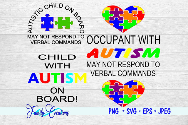 Autistic On Board SVG Family Creations 