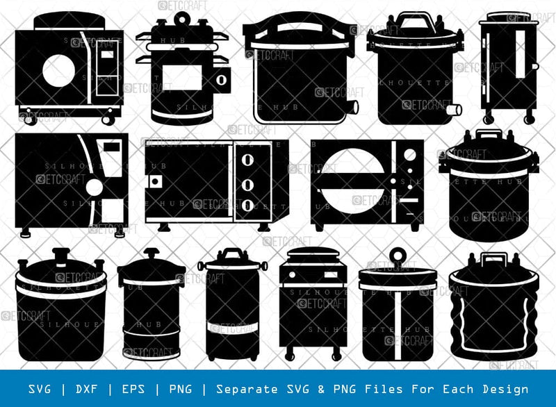 Autoclave Machine Silhouette Svg Cricut Cut Files Png Bundle, SB01040 SVG ETC Craft 