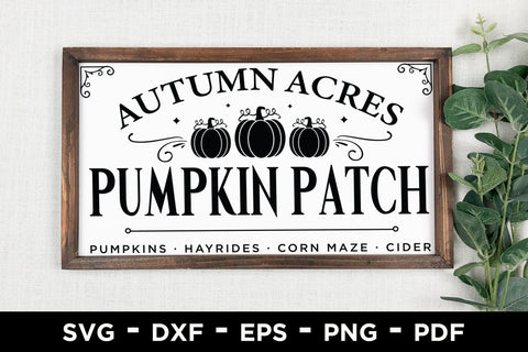Autumn Acres Pumpkin Patch - Fall Sign SVG SVG CraftLabSVG 