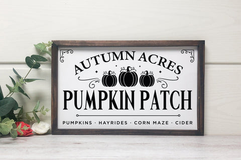 Autumn Acres Pumpkin Patch - Fall Sign SVG SVG CraftLabSVG 