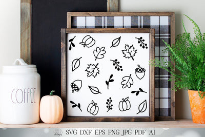 Autumn Background Pattern SVG | Hand Drawn SVG | Fall SVG | Pumpkins Leaves Acorns svg | Printables SVG Diva Watts Designs 