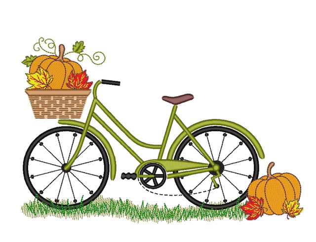 Autumn Bicycle Embroidery Design Embroidery/Applique DESIGNS Nino Nadaraia 