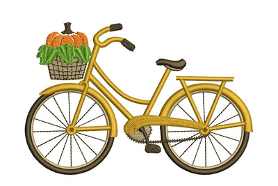Autumn Bicycle Embroidery Design. Fall Bike with Pumpkin Machine Embroidery Design Embroidery/Applique DESIGNS NextEmbroidery 