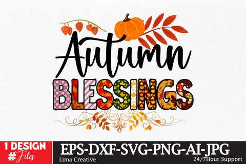 Autumn Blessings Sublimation PNG Sublimation Insomnia Std 