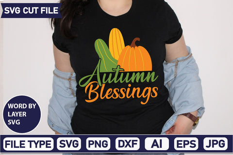 Autumn Blessings SVG Cut File SVGs quotes-and-sayings food-drink mini-bundles print-cut on-sale Clipart Clip Art Sublimation or Vinyl Shirt Design SVG DesignPlante 503 
