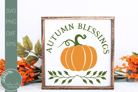 Autumn Blessings SVG-Farmhouse SVG-Pumpkin SVG SVG Linden Valley Designs 