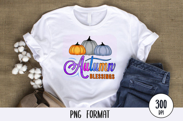 Autumn Blessings, Thanksgiving Sublimation PNG SVG futivesvg 