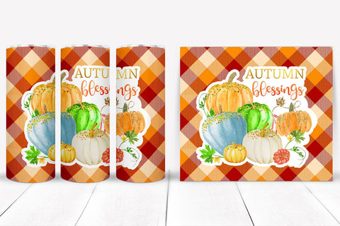 Autumn Blessings Tumbler Sublimation I Fall Tumbler Wrap PNG Sublimation Happy Printables Club 