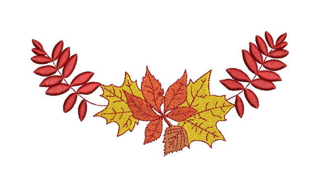 Autumn bouquet of leaves, Fall Embroidery Design ,Thankful Machine Embroidery Design ,Autumn leaves ,3 sizes. Embroidery/Applique DESIGNS ArtEMByNatalia 