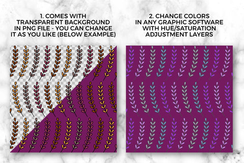 Autumn branches with leaves. Fall seamless pattern Digital Pattern KatineArt 