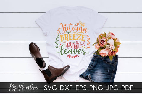 Autumn Breeze Beautiful Leaves SVG file for cutting machines - Cricut Silhouette, Sublimation Design SVG Autumn cutting file Fall svg SVG RoseMartiniDesigns 