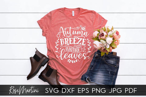 Autumn Breeze Beautiful Leaves SVG file for cutting machines - Cricut Silhouette, Sublimation Design SVG Autumn cutting file Fall svg SVG RoseMartiniDesigns 