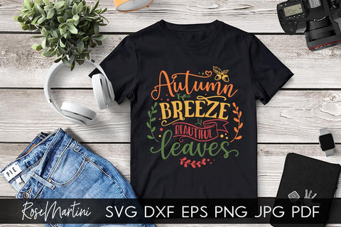 Autumn Breeze Beautiful Leaves SVG file for cutting machines - Cricut Silhouette, Sublimation Design SVG Autumn cutting file Fall svg SVG RoseMartiniDesigns 