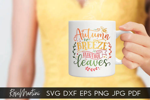 Autumn Breeze Beautiful Leaves SVG file for cutting machines - Cricut Silhouette, Sublimation Design SVG Autumn cutting file Fall svg SVG RoseMartiniDesigns 