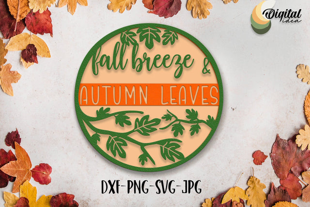 Autumn Breeze | Inspiring Round Autumn Sign | WELCOME HALLOWEEN&FALL SVG Evgenyia Guschina 