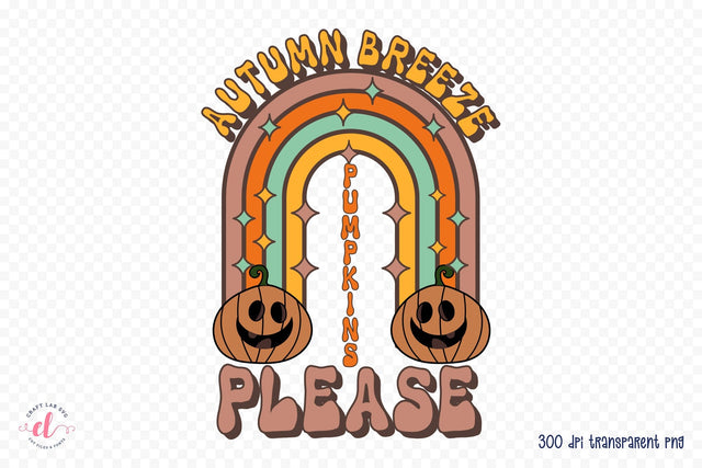 Autumn Breeze Pumpkins Please - Retro Fall PNG Sublimation CraftLabSVG 
