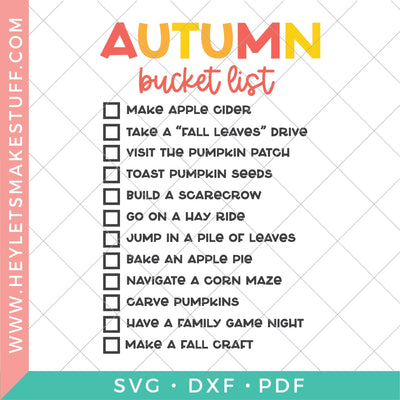 Autumn Bucket List SVG Hey Let's Make Stuff 