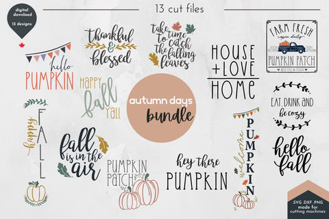 Autumn Bundle - 13 SVG Cut Files SVG Lettershapes 