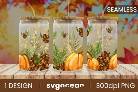 Autumn Can Glass Wrap | Beer Can | 16 Oz Libbey Glass SVG SvgOcean 