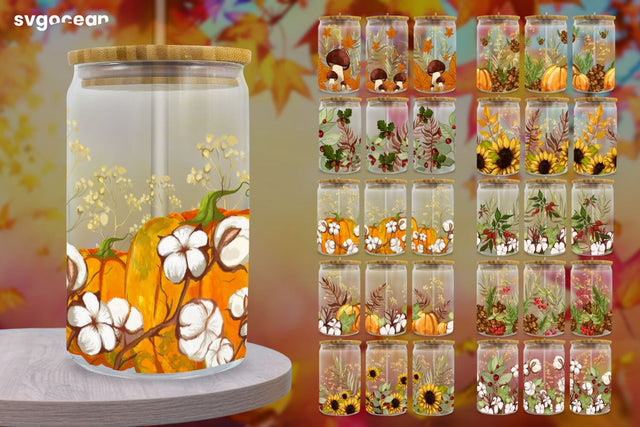 Autumn Can Glass Wrap | Beer Can | 16 Oz Libbey Glass SVG SvgOcean 