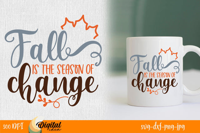 Autumn Design Inscription SVG. Fall Change SVG. SVG Evgenyia Guschina 