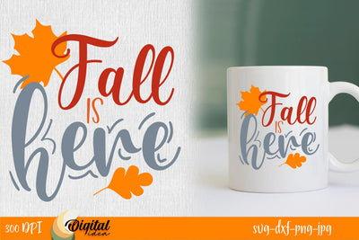 Autumn Design Inscription SVG. Fall is Here SVG. SVG Evgenyia Guschina 