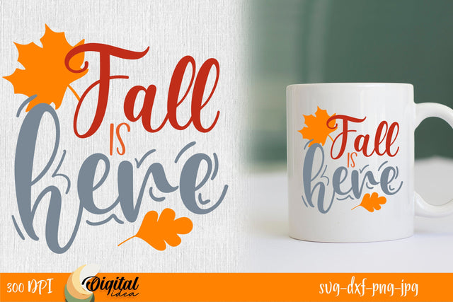 Autumn Design Inscription SVG. Fall is Here SVG. SVG Evgenyia Guschina 