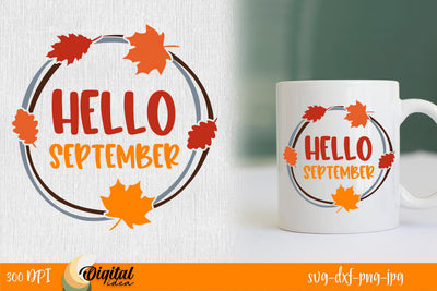 Autumn Design Inscription SVG. Hello September SVG. SVG Evgenyia Guschina 