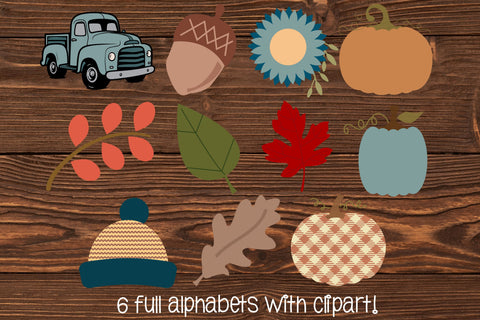 Autumn Doodle Letters PNG, Fall Alpha Bundle Sublimation Crafty Mama Studios 