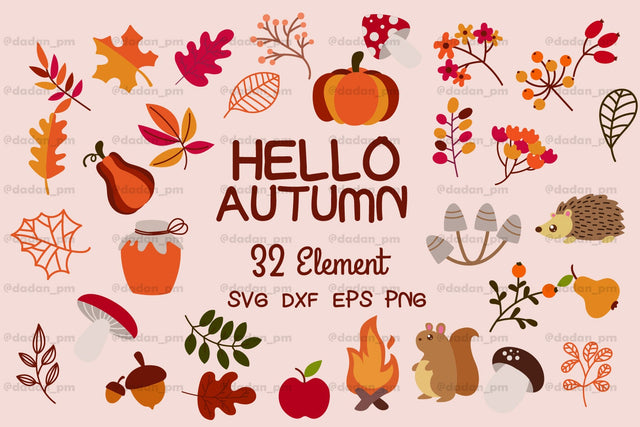 Autumn Element Svg Dxf Eps Png SVG dadan_pm 