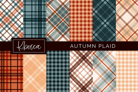 Autumn Fall Plaid Background Patterns Seamless k.becca 